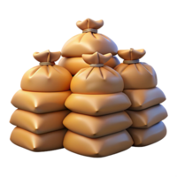 3D Render Stacked Burlap Sacks Illustration png
