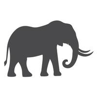 A graceful elephant icon silhouette, showcasing its trunk, tusks, and large ears, symbolizing wisdom, strength, and dignity. vector