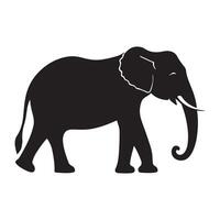 A timeless elephant icon silhouette, defined by its strong trunk and tusks, representing majesty, wisdom, and enduring strength. vector