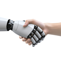 Robot and Human Handshake Symbolizing Collaboration on transparent background png