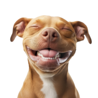 Happy Pitbull Dog Smiling Isolated on White Background on transparent background png
