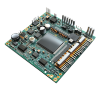High-Resolution Image of an Integrated Circuit for Technology Publications on transparent background png