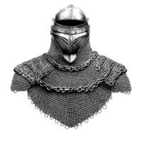 Knights Chainmail Armor for Historical Reenactment and Costumes on transparent background png