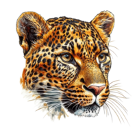 Stunning Leopard Portrait Isolated on a Clean Background on transparent background png