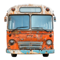 Old Bus Isolated on White Background for Travel and Vintage Themes on transparent background png