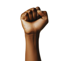Symbol of Resistance Raised Fist Close-Up Image for Activism and Empowerment on transparent background png