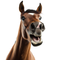 Humorous Horse Portrait Isolated on White Background on Transparent Background png