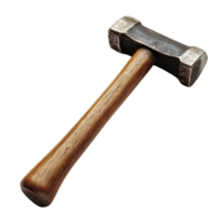 Hammer with Wooden Handle Isolated on White Background for Construction Use on Transparent Background png