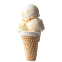 Delicious Ice Cream Cone with Three Colorful Scoops for Summer Desserts on Transparent Background png