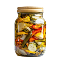 Jar of Preserved Vegetables for Culinary Delight on Transparent Background png