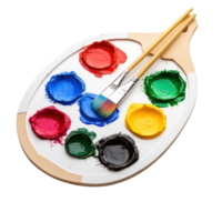 Vibrant Paint Palette with Colorful Paint Isolated on White Background on Transparent Background png