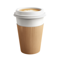 Stylish Paper Cup for Coffee Usage in Cafes and Takeaway on Transparent Background png