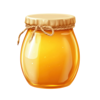Delicious Pot of Golden Honey for Culinary and Health Uses on Transparent Background png