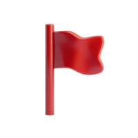 Red Flag Pin Icon for Location Marking and Navigation on Transparent Background png