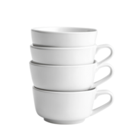 Stacked White Ceramic Measuring Cups for Culinary Precision on Transparent Background png
