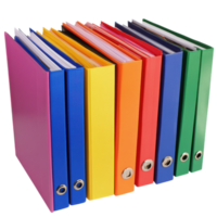 Organized Colorful File Folders for Efficient Document Management on Transparent Background png