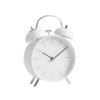 Simple White Alarm Clock on White Background for Home Decor and Time Management on Transparent Background png
