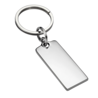 Slim Silver Keychain with Minimalist Design for Everyday Use on Transparent Background png