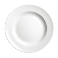 Elegant White Ceramic Dinner Plate for Dining and Catering on Transparent Background png