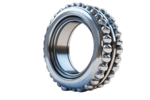 Detailed view of a metallic ball bearing showcasing its smooth surface and spherical elements png