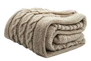 Soft knitted blanket displayed on a neutral background, perfect for cozy evenings and adding warmth to any room png