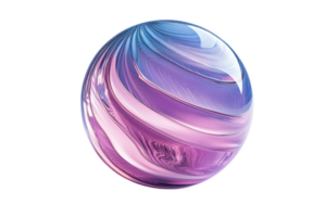 Colorful abstract sphere with swirling patterns and gradient effects in blue and purple tones png