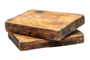 Rustic wooden blocks stacked on a surface for crafts or home decor use in a workshop setting png