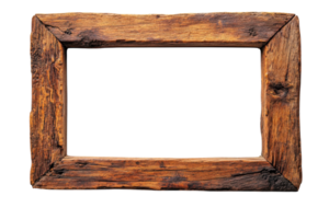 Rustic wooden frame with a natural texture ideal for showcasing artwork or photography png