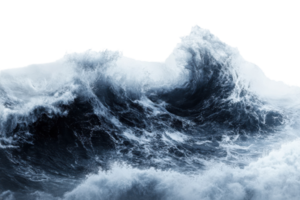 Powerful ocean waves crashing against one another in a dramatic display of nature's force png
