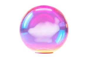 Colorful bubble displaying reflections and vibrant hues in a soft light setting during the evening png