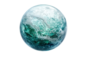 Beautiful glass orb capturing swirling ocean patterns and vibrant colors in a stunning display png