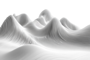White textured hills create a serene and abstract landscape with flowing lines and soft curves png