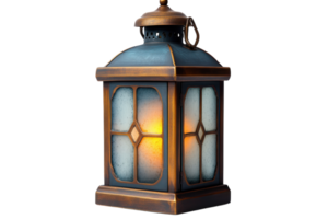 Decorative lantern casting warm light in a cozy setting during evening hours png