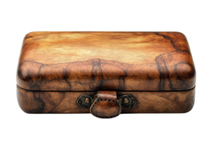 Decorative wooden box with intricate patterns resting on a plain surface showcasing craftsmanship and natural beauty png