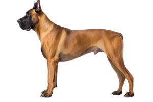 Strong and majestic Great Dane standing proudly with a glossy coat in a bright setting displaying its impressive stature png