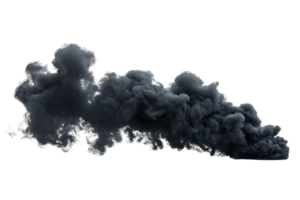 Thick black smoke billows dramatically from an unknown source against a white background png