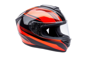 Motorcycle helmet featuring striking black and red design for safety and style during rides png