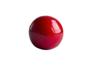 Bright red spherical object with a glossy finish on a plain white background png