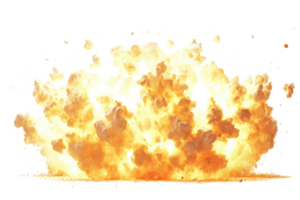 Explosive burst of flames and smoke fills the air in a dramatic display of power during a controlled detonation png