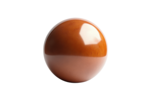Spherical sculpture crafted from polished wood displayed on a white surface under soft lighting in a modern setting png