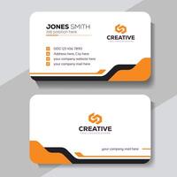 Minimal black and Orange business card template vector