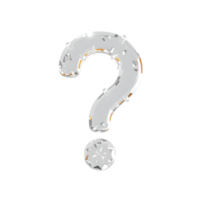 A 3D Question Mark Icon, Translucent, with a Crystal or Gem-like Effect. png