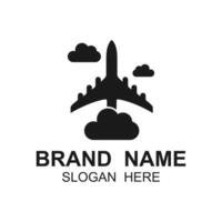 airplane logo with simple design vector