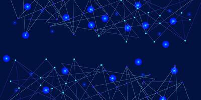 blue interconnected dots and lines banner design. global network connection. abstract interconnected geometric background. eps10 vector