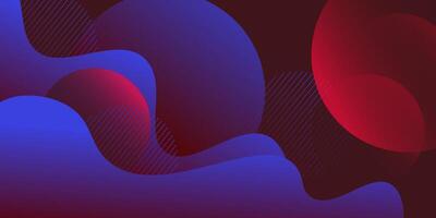 Abstract bright blue 3D wave geometric background. Wave color background with bright red circle pattern design. Liquid shape composition. Eps10 vector