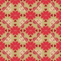 Heart shape with geometric of red heart. Seamless pattern. vector