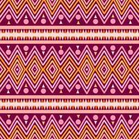 Geometric Ethnic Pattern Pink Orange theme. Seamless pattern vector