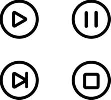 Set of play and pause buttons icons. Play button audio player illustration. vector