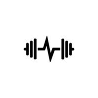 Dumble with heart rate icon Heart Pulse Icon on Black and White Backgrounds vector