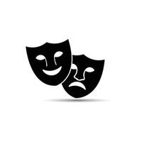 illustration of comedy and tragedy theatrical masks isolated on white background vector